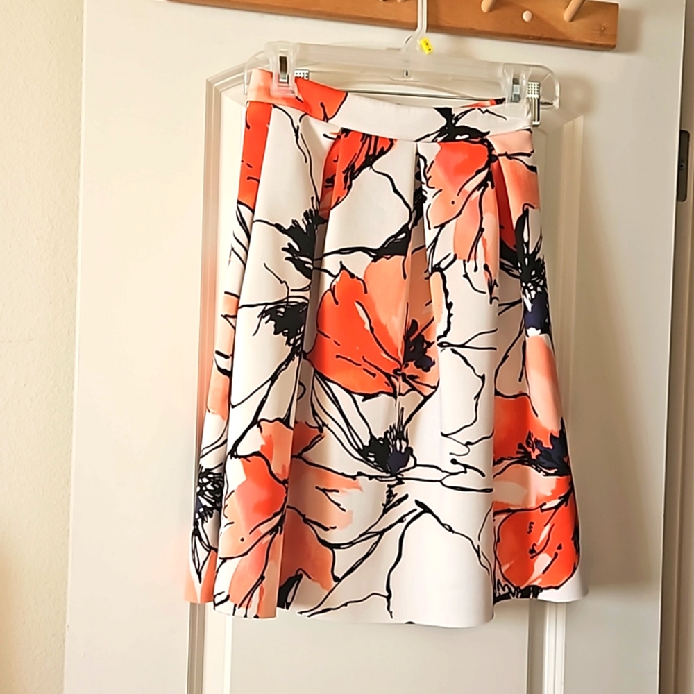 Pleated floral skirt